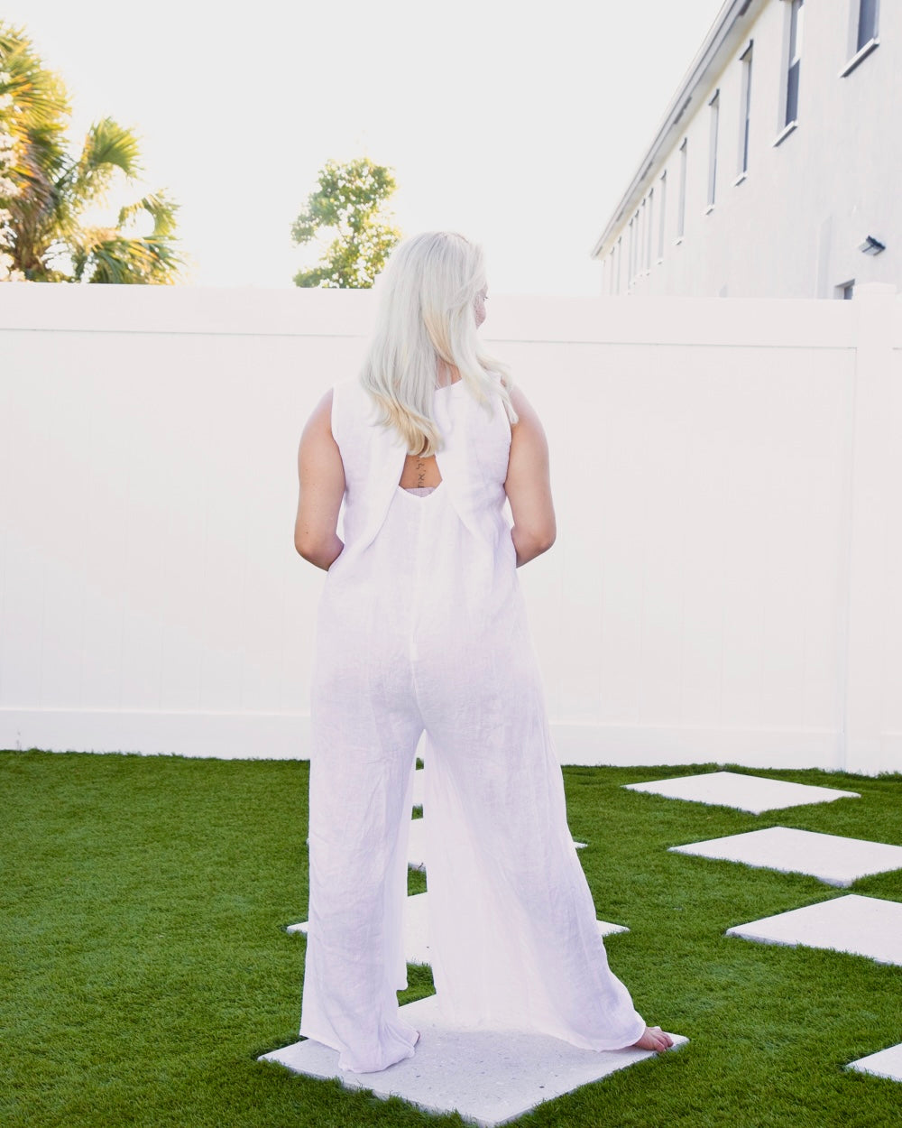 White Linen Jumpsuit