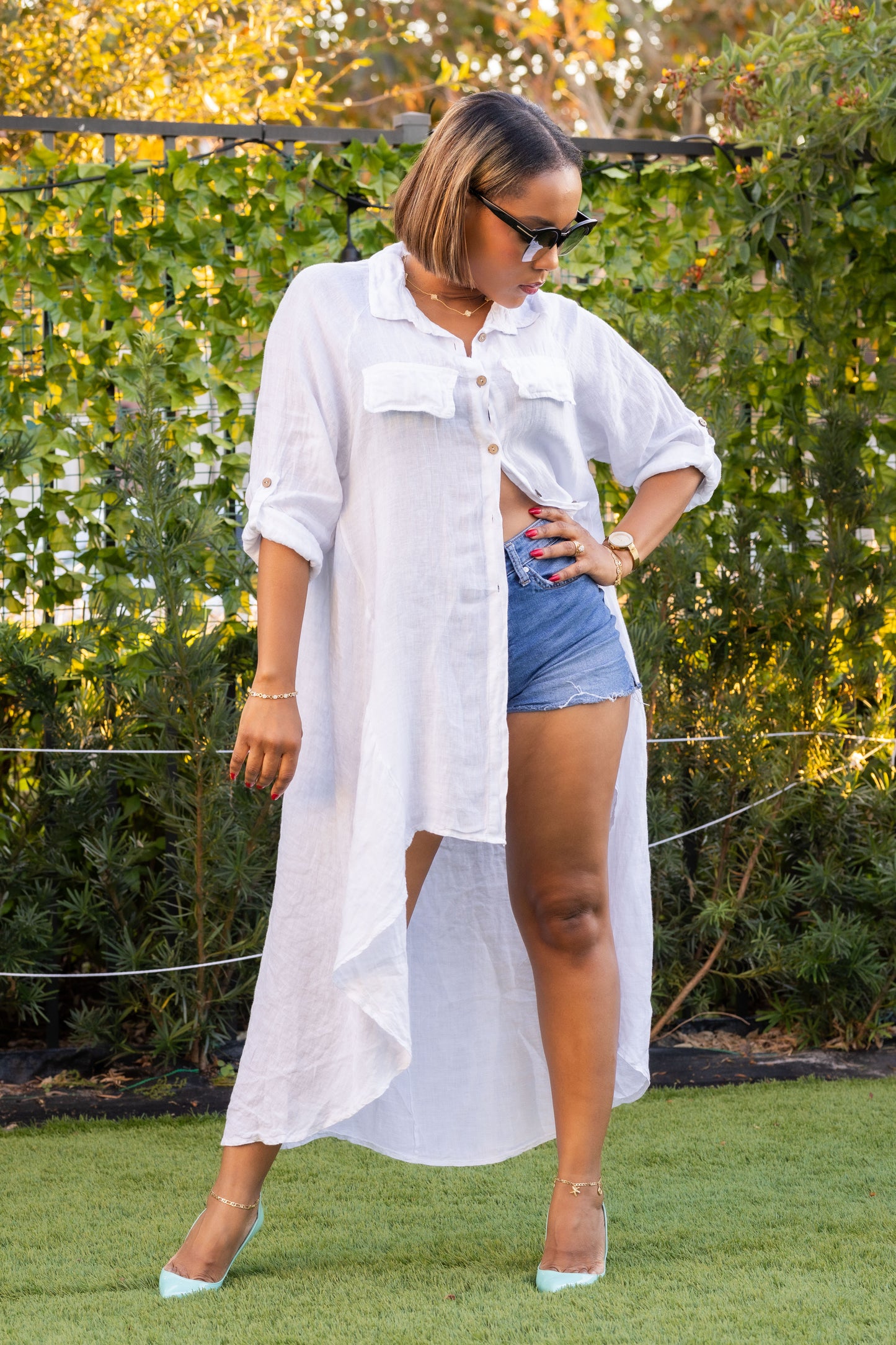 White Linen Long Shirt
