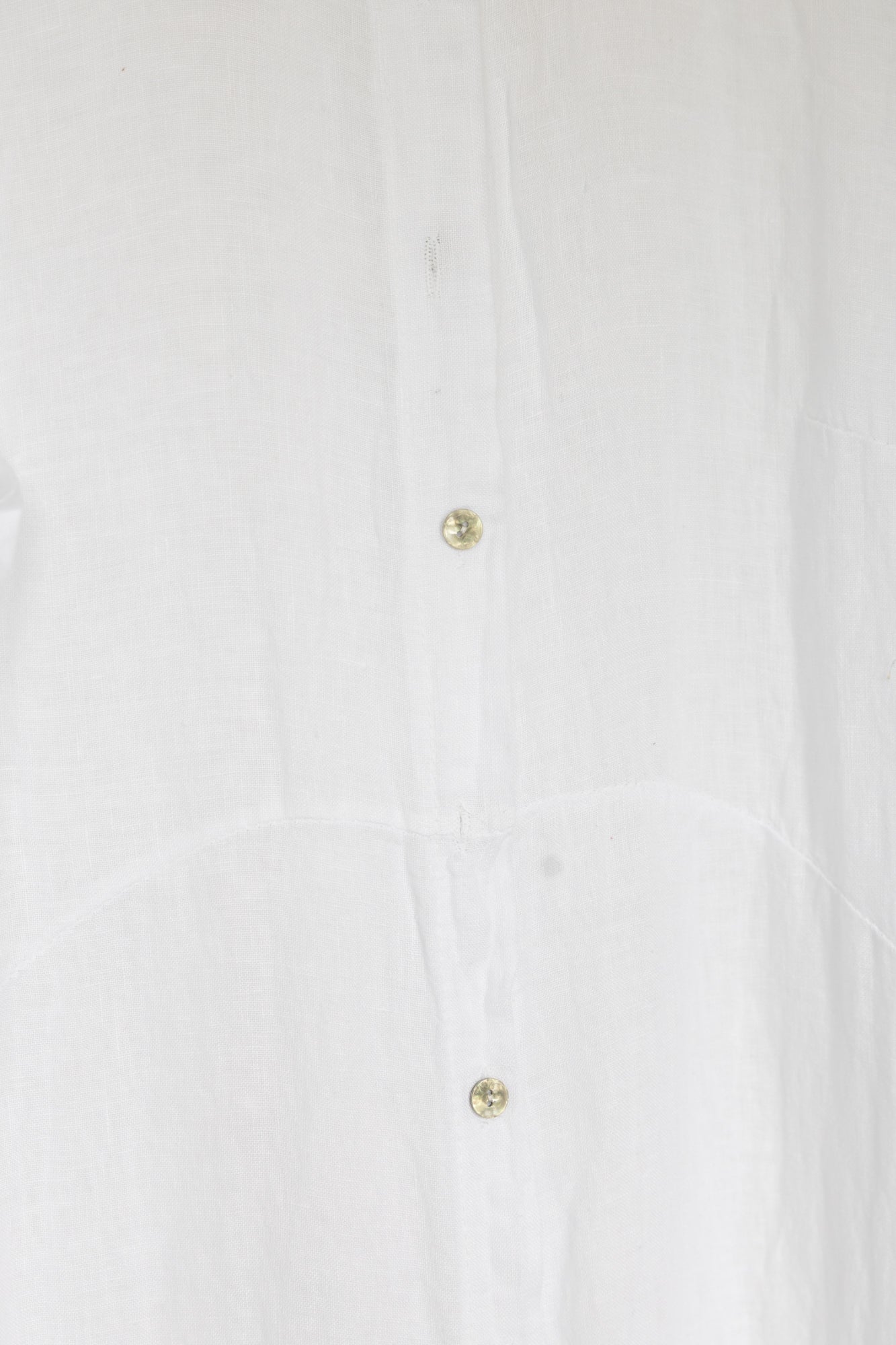 White Linen Dress Button Up Long