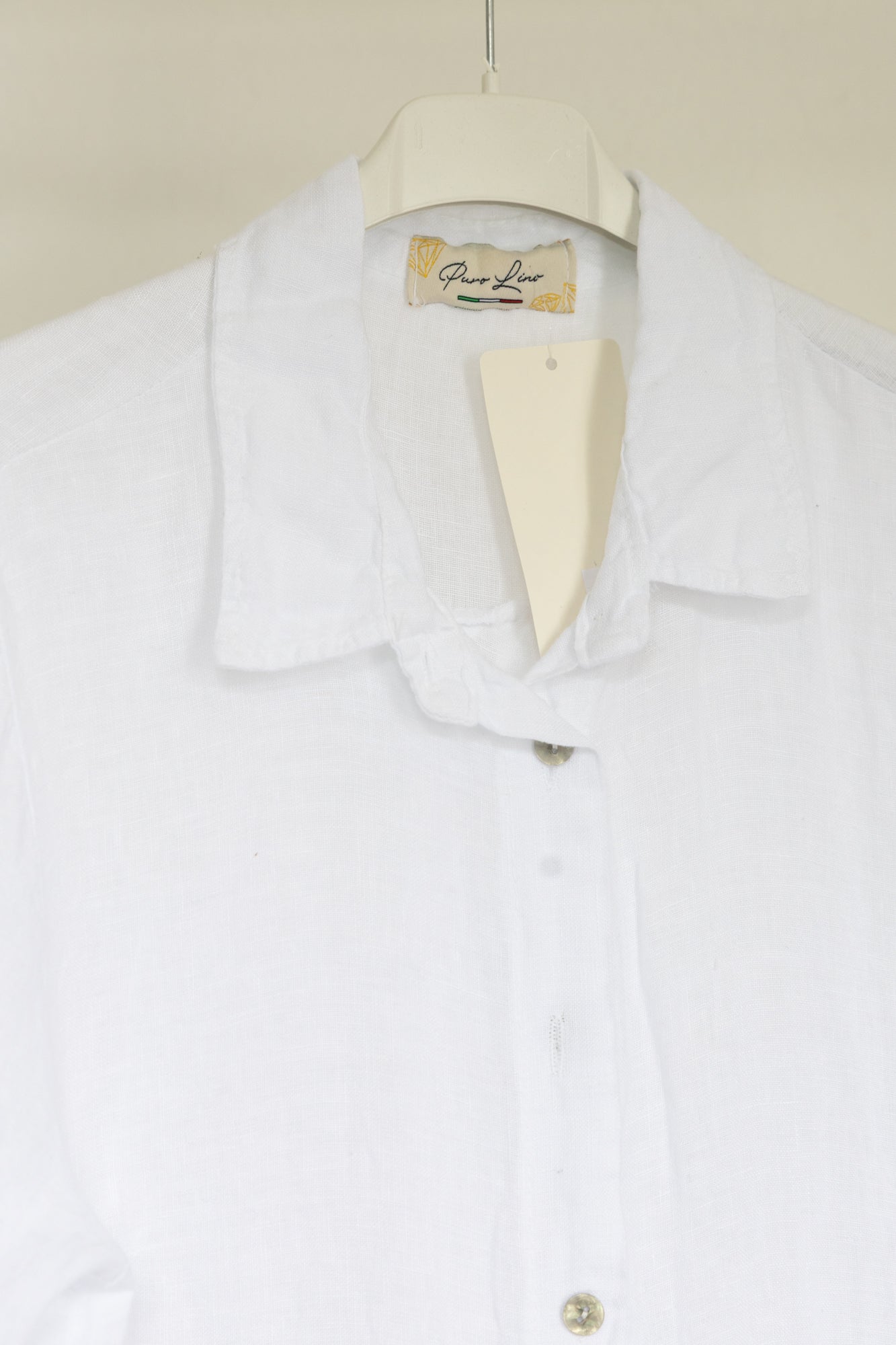White Linen Dress Button Up Long