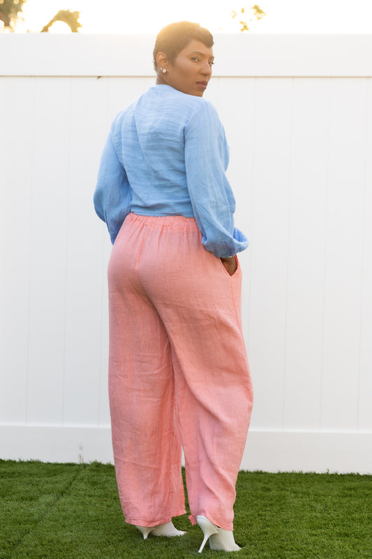 Peach Linen Pant