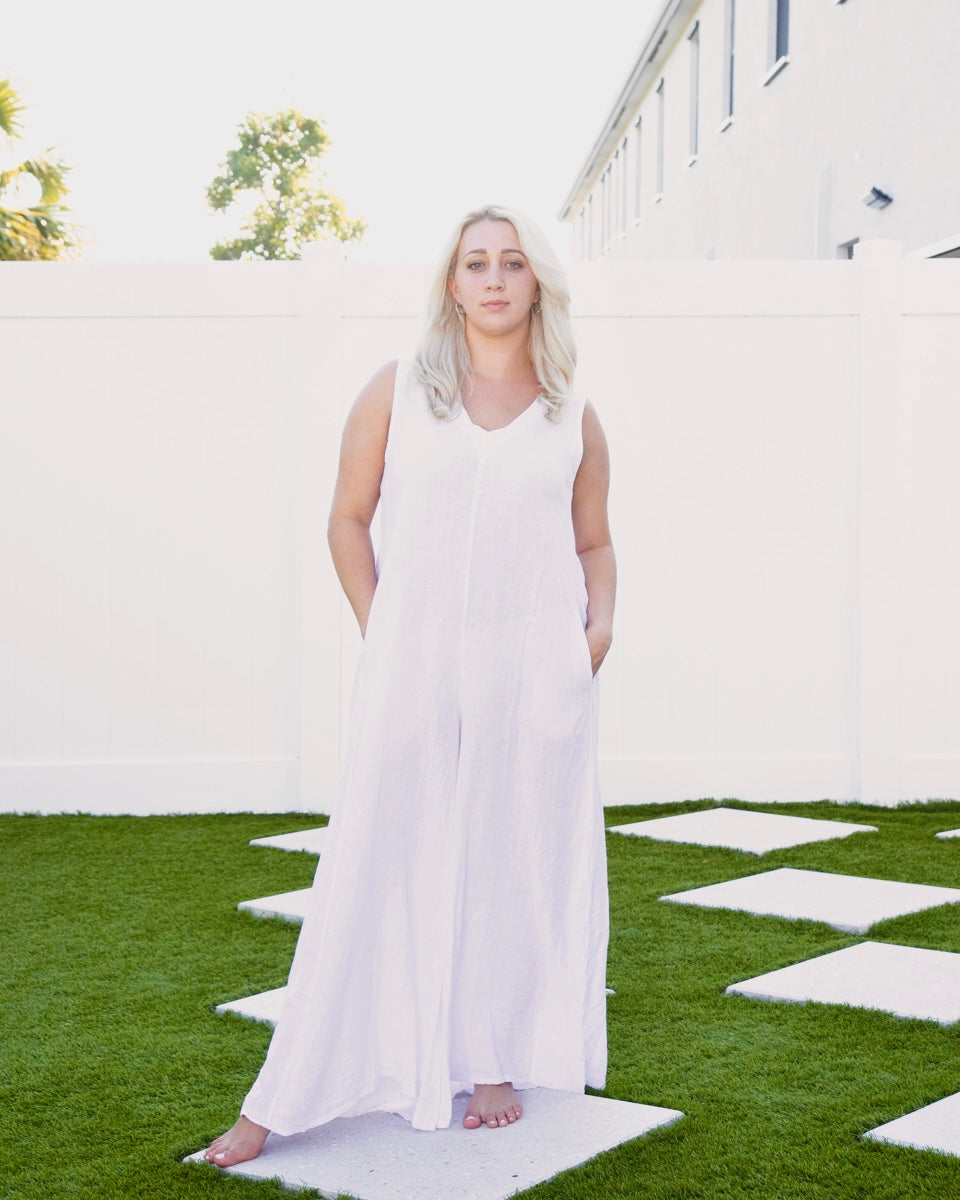 White Linen Jumpsuit
