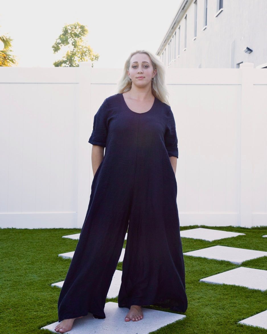 Black Linen Jumpsuit