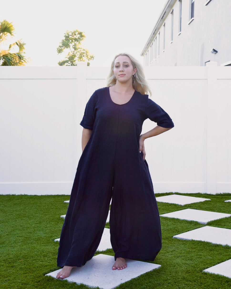 Black Linen Jumpsuit